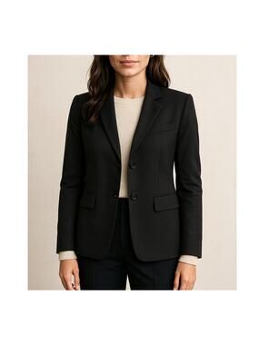 J Crew 6 Italian Suiting 100% Wool Blazer $348 Fitted 2 Button Work Jacket Black